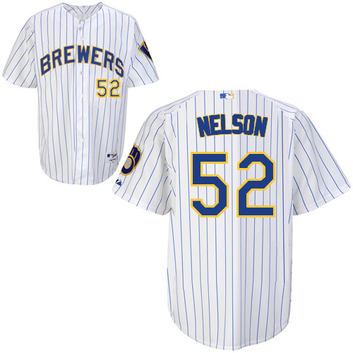 Jimmy Nelson #52 MLB Jersey-Milwaukee Brewers Men's Authentic Alternate Home White Baseball Jersey